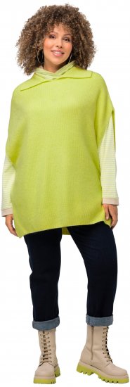Ulla Popken Oversized Knit Sweater Vest Lime Green - Hoodies & Sweatshirts - 