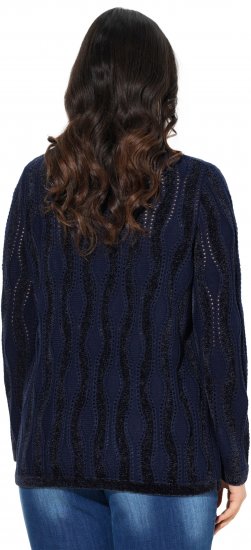 Ulla Popken Openwork Chenille Sweater Navy - Hoodies & Sweatshirts - Kuschelige Sweatshirts & Strick