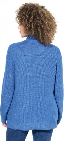 Ulla Popken Cable Knit Long Sleeve Turtleneck Sweater Teal Blue - Hoodies & Sweatshirts - Kuschelige Sweatshirts & Strick