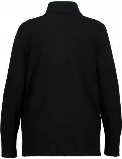Ulla Popken Turtleneck Ribbed Trim Long Sleeve Sweater Black - Hoodies & Sweatshirts - Kuschelige Sweatshirts & Strick