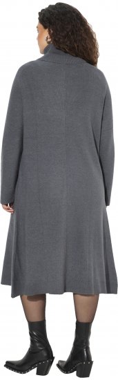 Ulla Popken Long Turtleneck Duster Sweater Graphite Grey - Hoodies & Sweatshirts - 