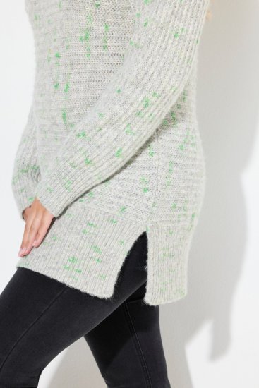 Ulla Popken Space Yarn Oversized Turtleneck Sweater Light Grey Melange - Hoodies & Sweatshirts - Kuschelige Sweatshirts & Strick