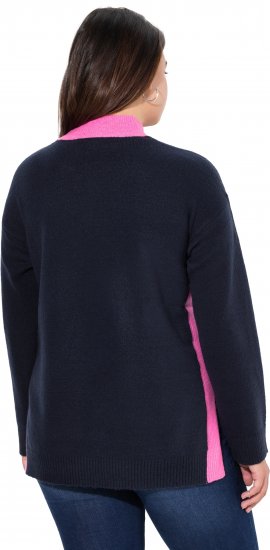 Ulla Popken Color Block Long Sleeve Sweater Ink Blue - Hoodies & Sweatshirts - Kuschelige Sweatshirts & Strick