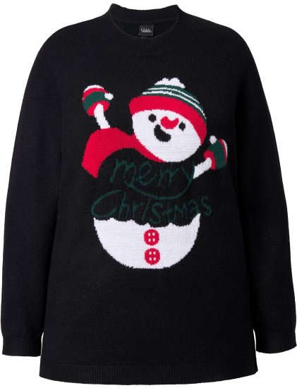 Ulla Popken Whimsical Holiday Sweater Black - Hoodies & Sweatshirts - Kuschelige Sweatshirts & Strick