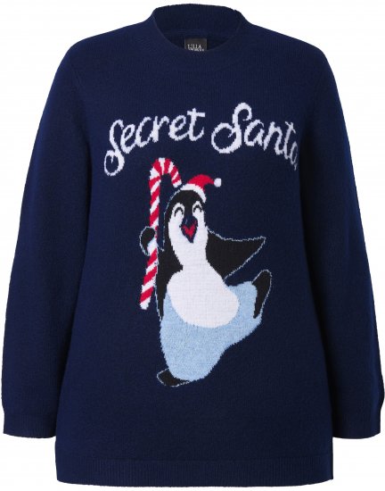 Ulla Popken Whimsical Holiday Sweater Navy - Hoodies & Sweatshirts - Kuschelige Sweatshirts & Strick