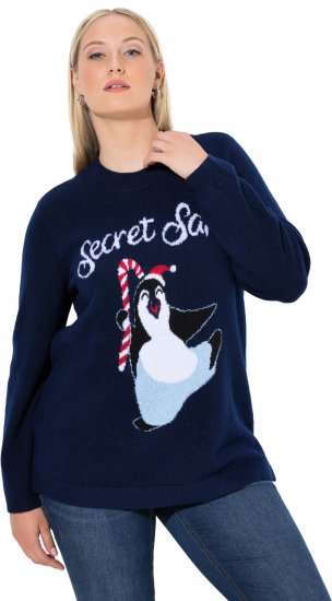 Ulla Popken Whimsical Holiday Sweater Navy - Hoodies & Sweatshirts - Kuschelige Sweatshirts & Strick