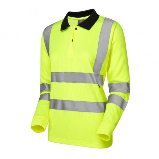 Leo Beaford EcoViz Comfort Women's Sleeved Polo Shirt Yellow - Arbeitskleidung - 