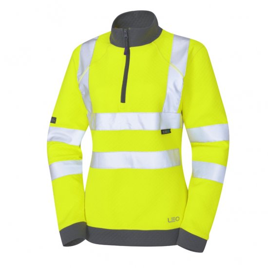 Leo Elberry EcoViz Women's 1/4 Zip Sweatshirt Yellow - Arbeitskleidung - 
