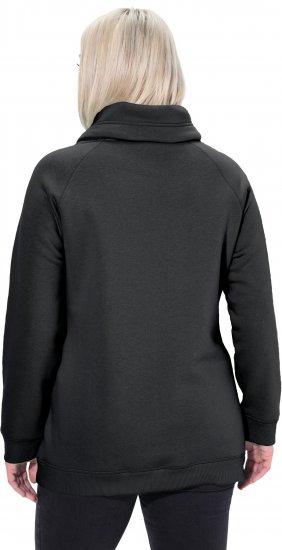 Ulla Popken Drawstring Collar Long Sleeve Sweatshirt Black - Hoodies & Sweatshirts - Kuschelige Sweatshirts & Strick