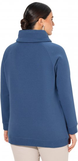 Ulla Popken Drawstring Collar Long Sleeve Sweatshirt Ink Blue - Hoodies & Sweatshirts - 
