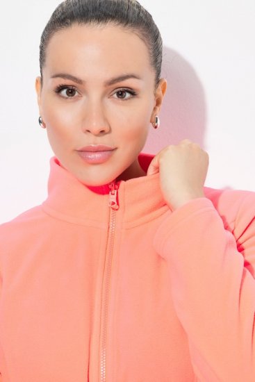 Ulla Popken Modular Fleece Zip Front Jacket Neon Pink - Hoodies & Sweatshirts - Kuschelige Sweatshirts & Strick