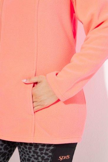 Ulla Popken Modular Fleece Zip Front Jacket Neon Pink - Hoodies & Sweatshirts - Kuschelige Sweatshirts & Strick