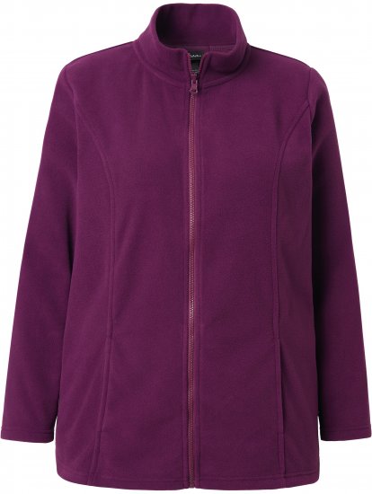 Ulla Popken Modular Fleece Zip Front Jacket Dark Cherry - Hoodies & Sweatshirts - 