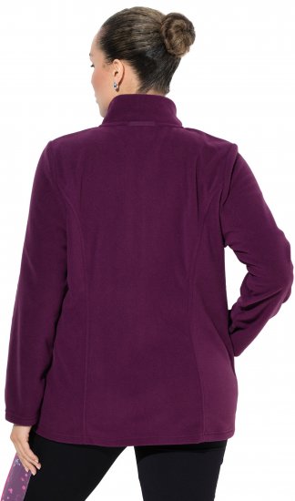 Ulla Popken Modular Fleece Zip Front Jacket Dark Cherry - Hoodies & Sweatshirts - 