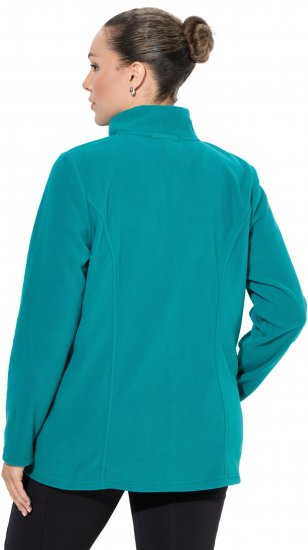 Ulla Popken Modular Fleece Zip Front Jacket Emerald - Hoodies & Sweatshirts - 