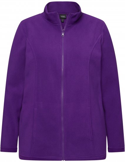 Ulla Popken Modular Fleece Zip Front Jacket Dark Plum - Hoodies & Sweatshirts - 
