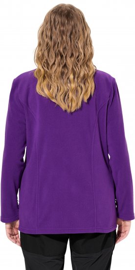 Ulla Popken Modular Fleece Zip Front Jacket Dark Plum - Hoodies & Sweatshirts - 