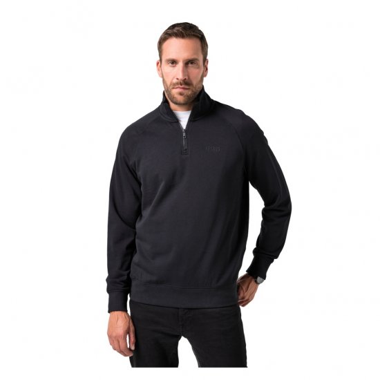 JP1880 Sweatshirt Half-Zip Stomach Fit Black - Herren-sweater und -hoodies - Herren-Sweater und -Hoodies in großen Größen