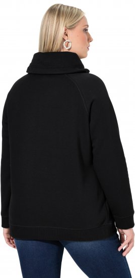Ulla Popken Rhinestone Snowflake Turtleneck Sweatshirt Black - Hoodies & Sweatshirts - 