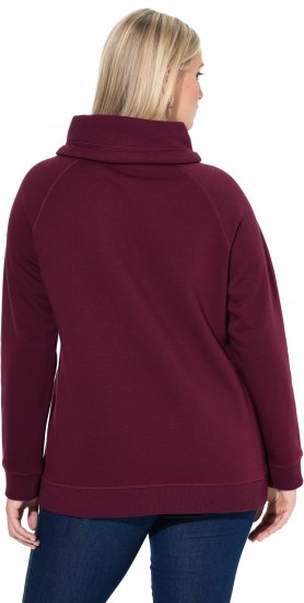 Ulla Popken Rhinestone Snowflake Turtleneck Sweatshirt Dark Ruby - Hoodies & Sweatshirts - 