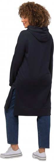 Ulla Popken Extra Long Abstract Graphic Hoodie Navy - Hoodies & Sweatshirts - Kuschelige Sweatshirts & Strick