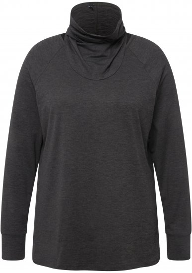 Ulla Popken Sweatshirt with Gaiter Black - Hoodies & Sweatshirts - 