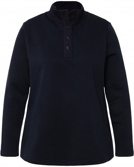 Ulla Popken Tonal Leopard Print Longline Zip-Up Sweatshirt Black - Hoodies & Sweatshirts - 