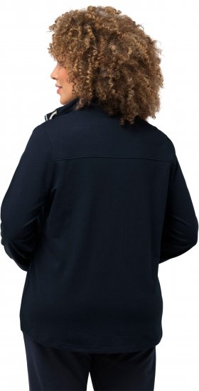 Ulla Popken Contrast Color Zip Up Sweatshirt Navy - Hoodies & Sweatshirts - 