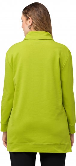 Ulla Popken GLOW Lettered Collared Sweatshirt Apple Green - Hoodies & Sweatshirts - Kuschelige Sweatshirts & Strick