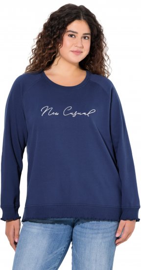 Ulla Popken NEW CASUAL Ruffled Hem Sweatshirt Navy - Hoodies & Sweatshirts - Kuschelige Sweatshirts & Strick