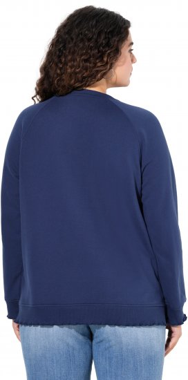 Ulla Popken NEW CASUAL Ruffled Hem Sweatshirt Navy - Hoodies & Sweatshirts - Kuschelige Sweatshirts & Strick