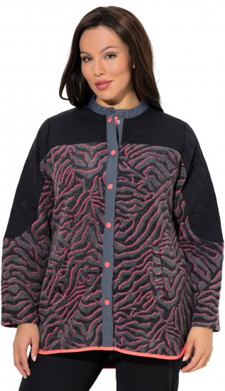 Ulla Popken Neon Tiger Stripe Jacket Black - Hoodies & Sweatshirts - 