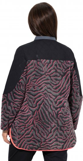 Ulla Popken Neon Tiger Stripe Jacket Black - Hoodies & Sweatshirts - 
