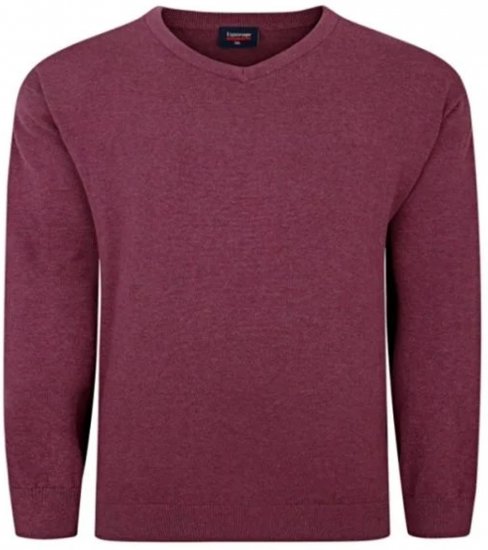 Espionage KW031 V-Neck Pullover Grape Red - Herren-sweater und -hoodies - Herren-Sweater und -Hoodies in großen Größen
