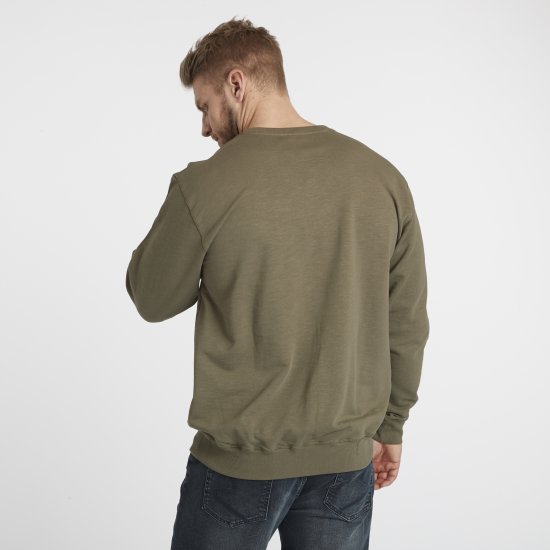 North Latitude Denim Logo Sweatshirt Dusty Olive Green TALL - TALL sweatshirts - TALL Sweatshirts für große Männer