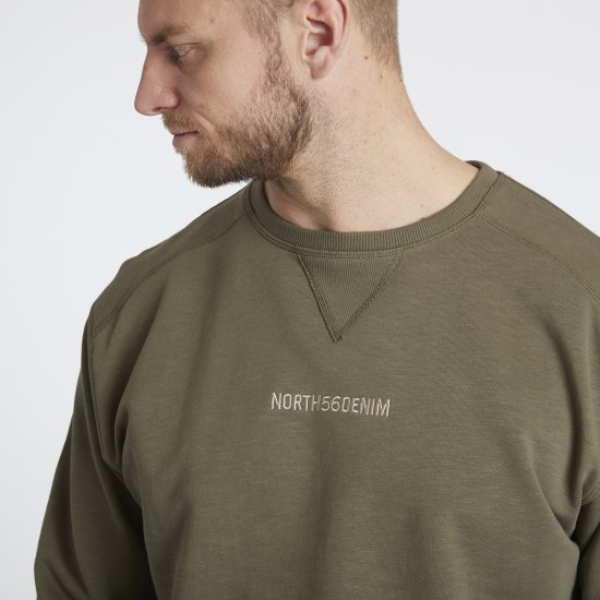 North Latitude Denim Logo Sweatshirt Dusty Olive Green TALL - TALL sweatshirts - TALL Sweatshirts für große Männer
