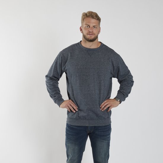 North Latitude O-Neck Sweatshirt Blue Melange TALL - TALL sweatshirts - TALL Sweatshirts für große Männer