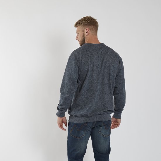 North Latitude O-Neck Sweatshirt Blue Melange TALL - TALL sweatshirts - TALL Sweatshirts für große Männer
