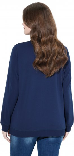 Ulla Popken NYC Embroidered Long Sleeve Sweatshirt Ink Blue - Hoodies & Sweatshirts - 