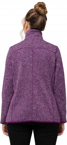 Ulla Popken Heather Knit Fleece Jacket Dark Purple - Hoodies & Sweatshirts - Kuschelige Sweatshirts & Strick