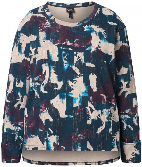 Ulla Popken Horse Print Long Sleeve Sweatshirt Navy - Hoodies & Sweatshirts - 