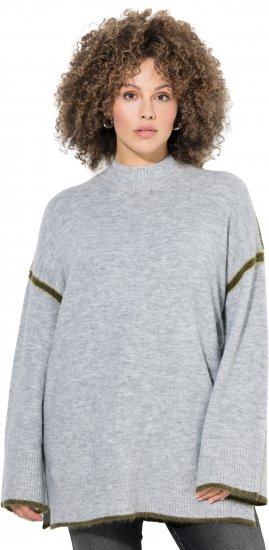 Ulla Popken Decorative Seam Sweater Light Grey Melange - Hoodies & Sweatshirts - Kuschelige Sweatshirts & Strick