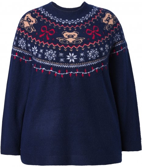 Ulla Popken Norwegian Style Christmas Sweater Blue - Hoodies & Sweatshirts - Kuschelige Sweatshirts & Strick