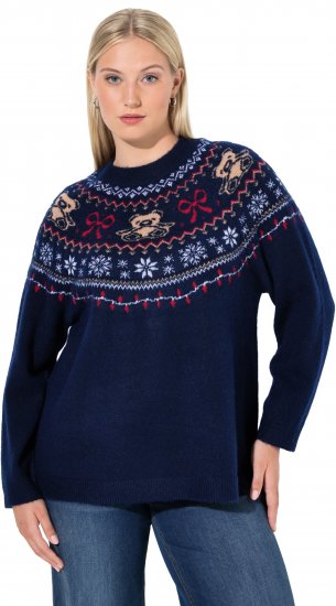 Ulla Popken Norwegian Style Christmas Sweater Blue - Hoodies & Sweatshirts - Kuschelige Sweatshirts & Strick