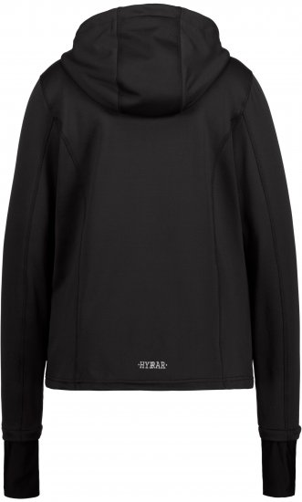 Ulla Popken HYPRAR Zip Front Hooded Stretch Sweatshirt Black - Hoodies & Sweatshirts - 