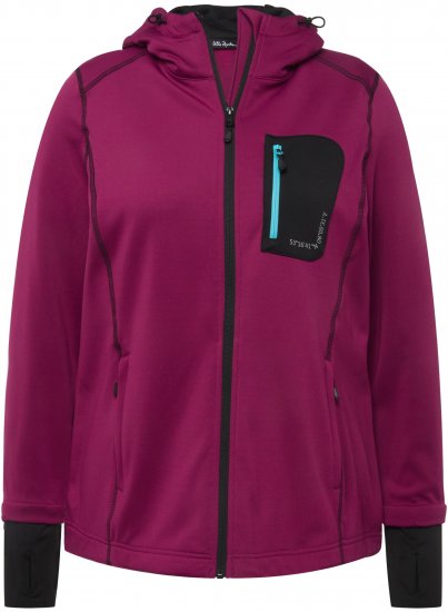 Ulla Popken HYPRAR Zip Front Hooded Stretch Sweatshirt Blackberry - Hoodies & Sweatshirts - Kuschelige Sweatshirts & Strick
