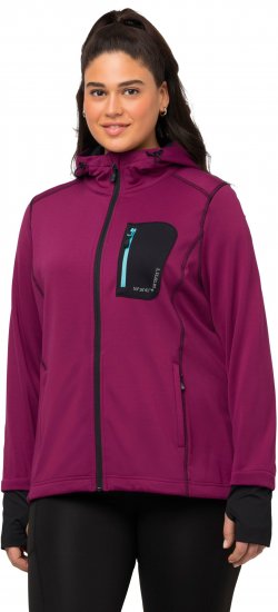 Ulla Popken HYPRAR Zip Front Hooded Stretch Sweatshirt Blackberry - Hoodies & Sweatshirts - Kuschelige Sweatshirts & Strick
