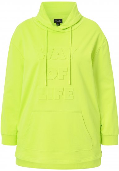 Ulla Popken Embossed Letter Sweatshirt Lime - Hoodies & Sweatshirts - 