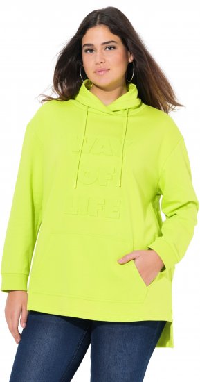 Ulla Popken Embossed Letter Sweatshirt Lime - Hoodies & Sweatshirts - 