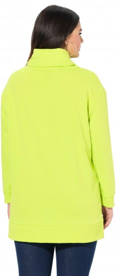 Ulla Popken Embossed Letter Sweatshirt Lime - Hoodies & Sweatshirts - 